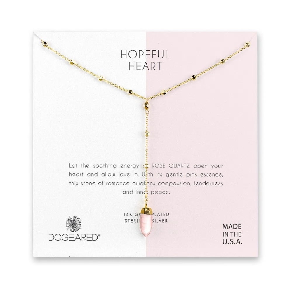 DOGEARED - Live In Love rose quartz necklace